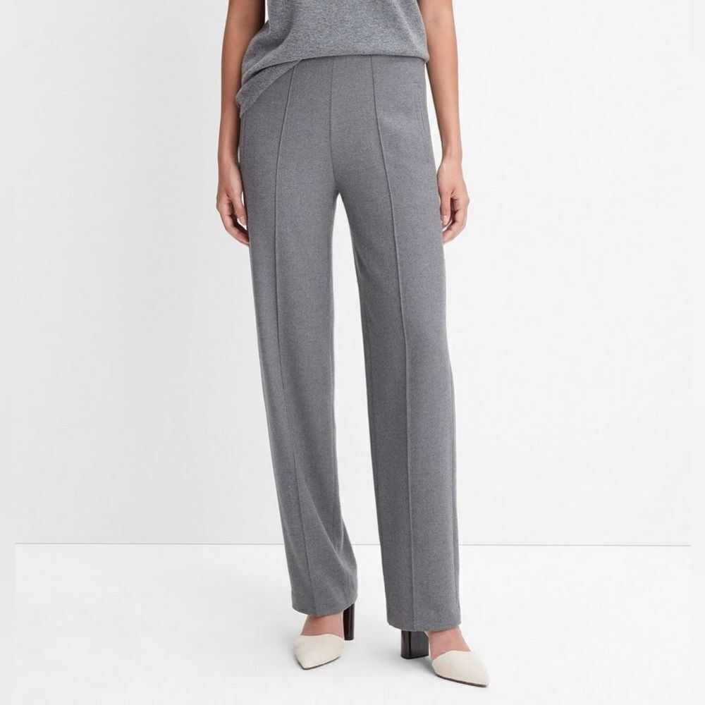 Vince Brushed Wool Mid-Rise Straight-Leg Pant XS